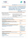 antibioest documentation choix et durees dantibiotherapie synthese actualisation aout mel v